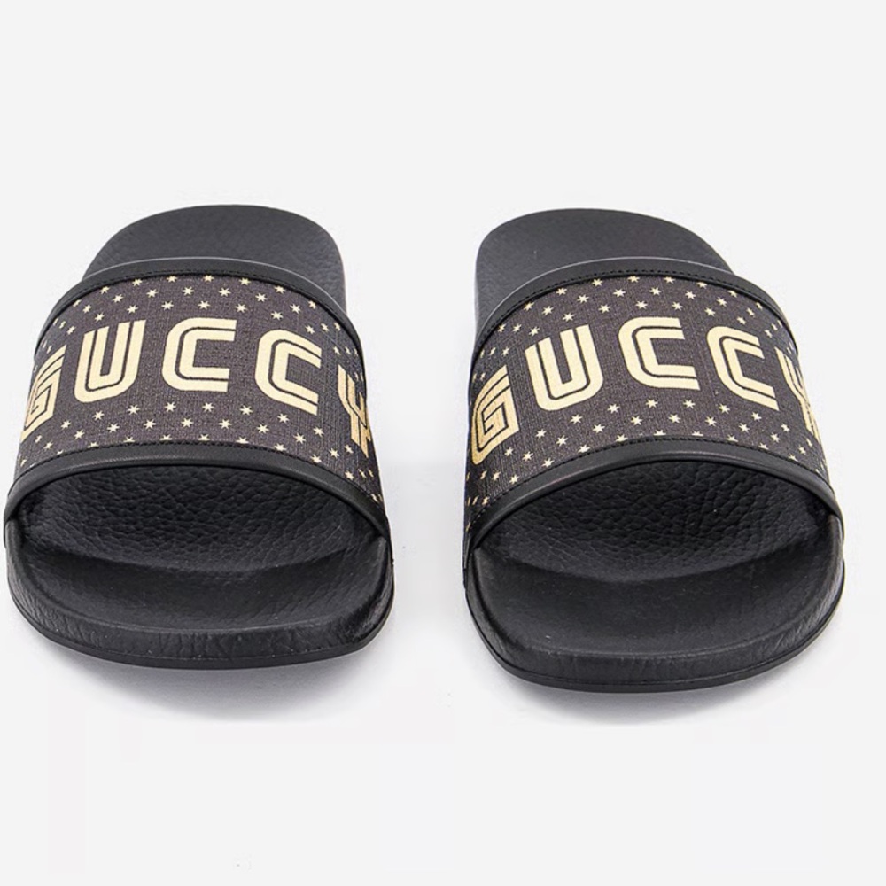 PLEASE REVIEW!!!Gucci x SEGA Supreme Canvas Guccy Stars slides